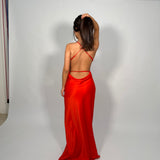 MANNING CARTEL (red) Saturation Point silk slip maxi