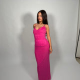 HOUSE OF CB (fuschia pink) Nalini lace maxi