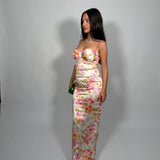 HOUSE OF CB (floral pink/white/yellow) Josefina maxi