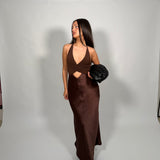 BEC AND BRIDGE (brown) Julieta silk midi