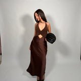 BEC AND BRIDGE (brown) Julieta silk midi