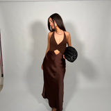 BEC AND BRIDGE (brown) Julieta silk midi