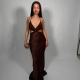 BEC AND BRIDGE (brown) Nadia twist silk maxi