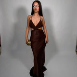 BEC AND BRIDGE (brown) Nadia twist silk maxi