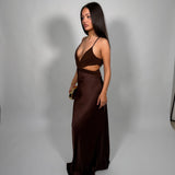 BEC AND BRIDGE (brown) Nadia twist silk maxi