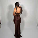 BEC AND BRIDGE (brown) Nadia twist silk maxi