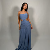 BEC AND BRIDGE (blue) Minx silver hardwear / backless and leg split