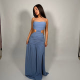 BEC AND BRIDGE (blue) Minx silver hardwear / backless and leg split
