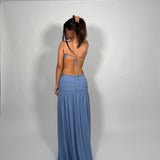 BEC AND BRIDGE (blue) Minx silver hardwear / backless and leg split