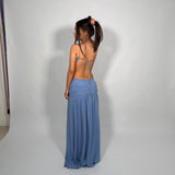BEC AND BRIDGE (blue) Minx silver hardwear / backless and leg split