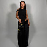 BEC AND BRIDGE (black) serene boatneck drape midi