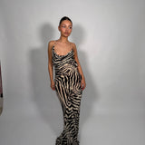 RAT AND BOA (black/white) Zinnia Zebra Maxi