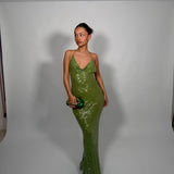 RAT AND BOA (green) Gaia Sparkle Maxi