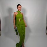 RAT AND BOA (Green) Daria cross tie up maxi