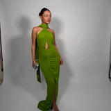 RAT AND BOA (Green) Daria cross tie up maxi