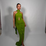 RAT AND BOA (Green) Daria cross tie up maxi