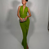 RAT AND BOA (Green) Daria cross tie up maxi