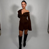 ELIYA THE LABEL (brown/chocolate) Ayla blazer mini