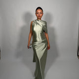 TOJHA (mint green) Amilah cape silk maxi