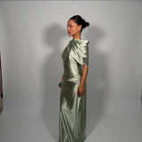 TOJHA (mint green) Amilah cape silk maxi