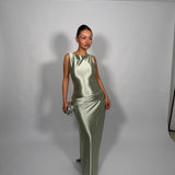 TOJHA (mint green) Amilah cape silk maxi