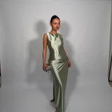 TOJHA (mint green) Amilah cape silk maxi