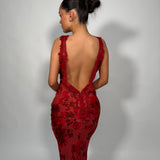 BYDEE (red) Juliette Sheer Maxi