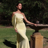 DECONDUARTE (yellow) MTO Primrose backless gown