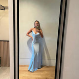 BUBISHLUXE (blue) Savannah Rosette silk flower gown