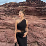 MISHA (black) Jillian Lace Silk gown