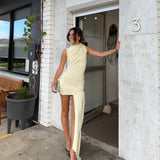 DELAVALI (ivory/butter yellow) Ravenna jersey mini with tail
