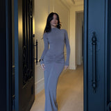 EFFIE KATS (ash grey) Kayson long sleeve skirt set