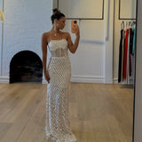 MANNING CARTELL (beige/white) Supreme Extreme feather gown
