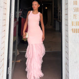 AJE (baby pink) Elations knit fluffy maxi