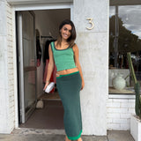 SIR THE LABEL (emerald/green) Salvador tank top skirt set