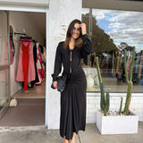 CHRISTOPHER ESBER Ruched Shirt Dress Closed Tummy (Black)