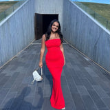 EFFIE KATS (red) MONROE GOWN strapless maxi