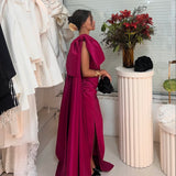 RACHEL GILBERT (magenta) Alessandra bow sleeve maxi