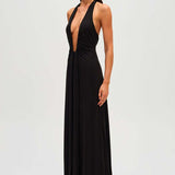 MISHA (black) Jennifer Cupro drape gown