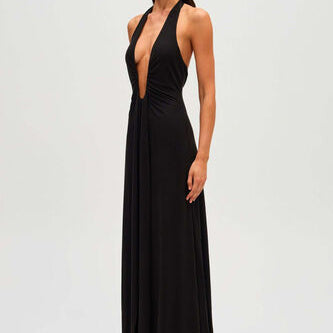 MISHA (black) Jennifer Cupro drape gown