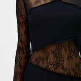 MISHA (black) Innika lace long sleeve maxi
