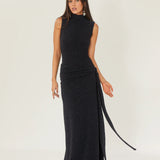 ARCINA ORI (navy) MONICA high neck drape maxi