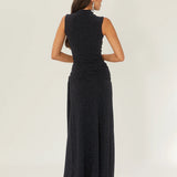 ARCINA ORI (navy) MONICA high neck drape maxi