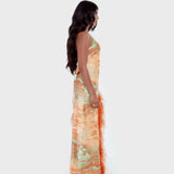 MELROSE HAUS (sorbet/orange/green) Selina Feather Split Gown
