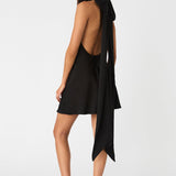 MISHA (black) Rue bow halter mini