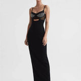 RACHEL GILBERT (black) Hartley diamonte gown