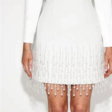 ODD MUSE (white/pearl) long sleeve mini
