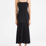 DION LEE (black) Hook and Eye Pleated Dress