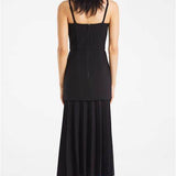 DION LEE (black) Hook and Eye Pleated Dress