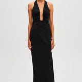 MISHA (black) Alusia halter maxi